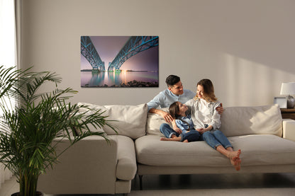 Obraz Na Płótnie Most South Grand Island Bridge – architektoniczny pejzaż do wnętrz nowoczesnych i industrialnych – widok 6