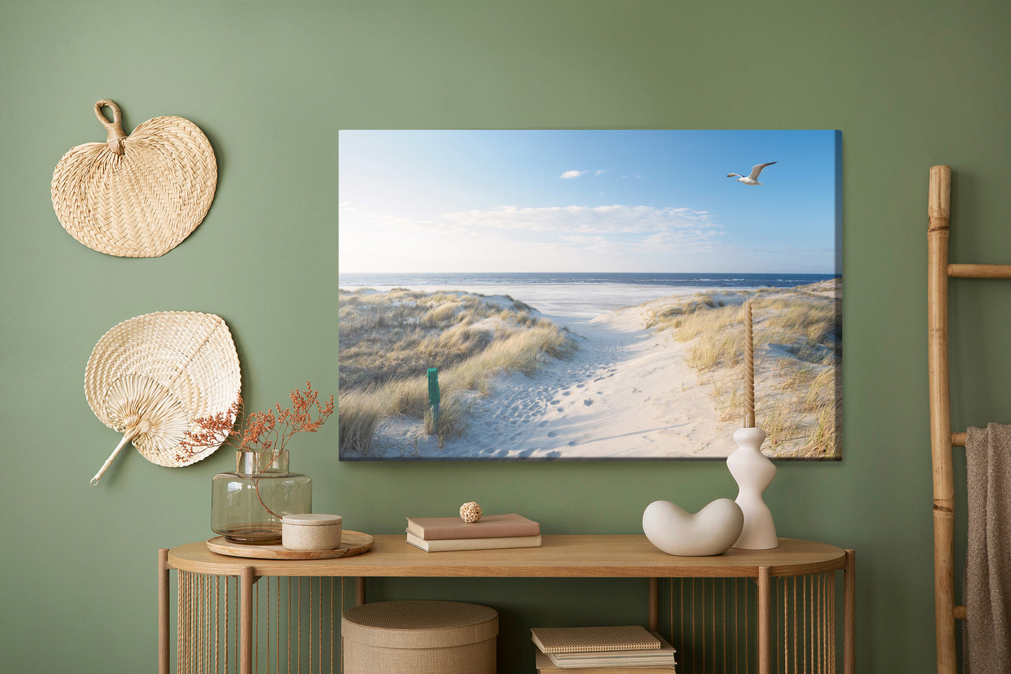 Obraz Na Płótnie Nadmorski Pejzaż – kojący widok do wnętrz skandynawskich, boho i coastal – widok 4