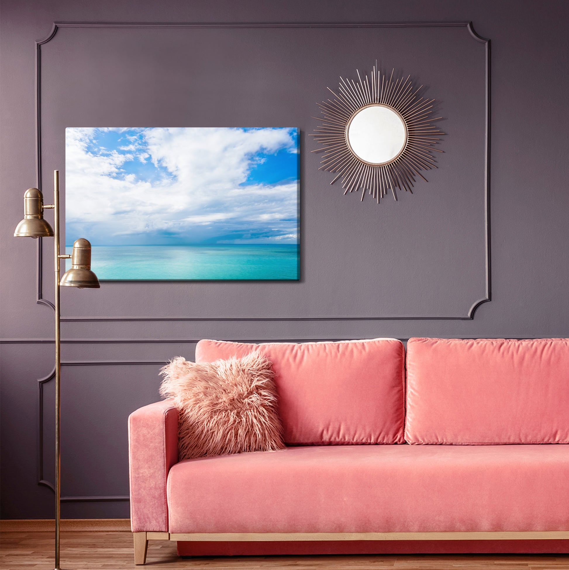 Obraz Na Płótnie Lazurowe Morze – sielski pejzaż do wnętrz coastal, skandynawskich i nowoczesnych – widok 3
