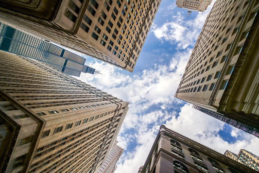 Obraz Na Płótnie Wieżowce Chicago – monumentalna panorama do wnętrz nowoczesnych, industrialnych 120x80