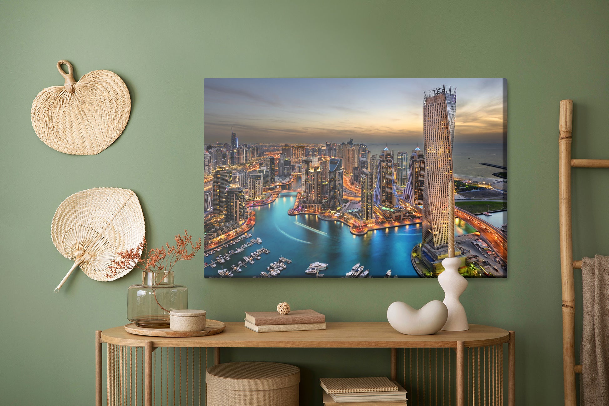 Obraz Na Płótnie Panorama Dubaju – dynamiczny pejzaż metropolii do wnętrz nowoczesnych i glamour – widok 4