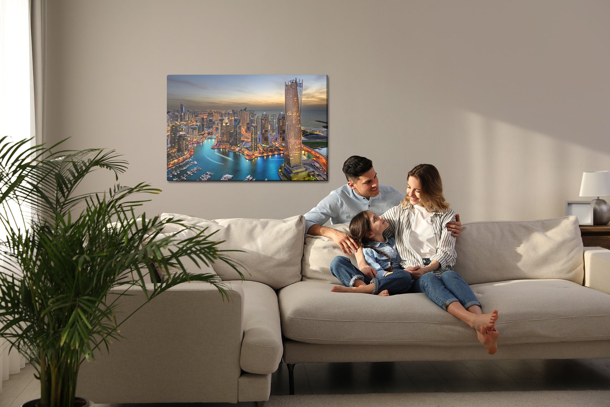 Obraz Na Płótnie Panorama Dubaju – dynamiczny pejzaż metropolii do wnętrz nowoczesnych i glamour – widok 6