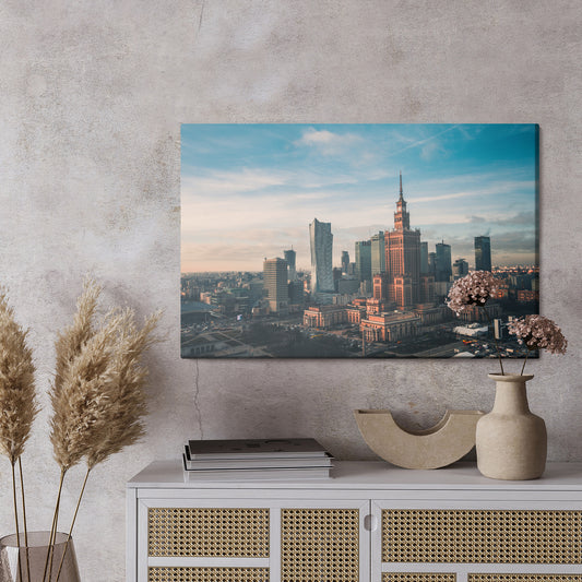 Obraz Na Płótnie Architektura Warszawy – dynamiczny pejzaż do wnętrz nowoczesnych, industrialnych – widok 2