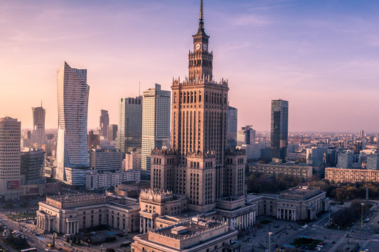 Obraz Na Płótnie Panorama Warszawy – miejski krajobraz do wnętrz nowoczesnych, loftowych i minimalistycznych 120x80
