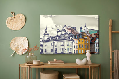 Obraz Na Płótnie Warszawskie Kamienice Vintage – miejski pejzaż retro do wnętrz loft i eklektycznych – widok 4