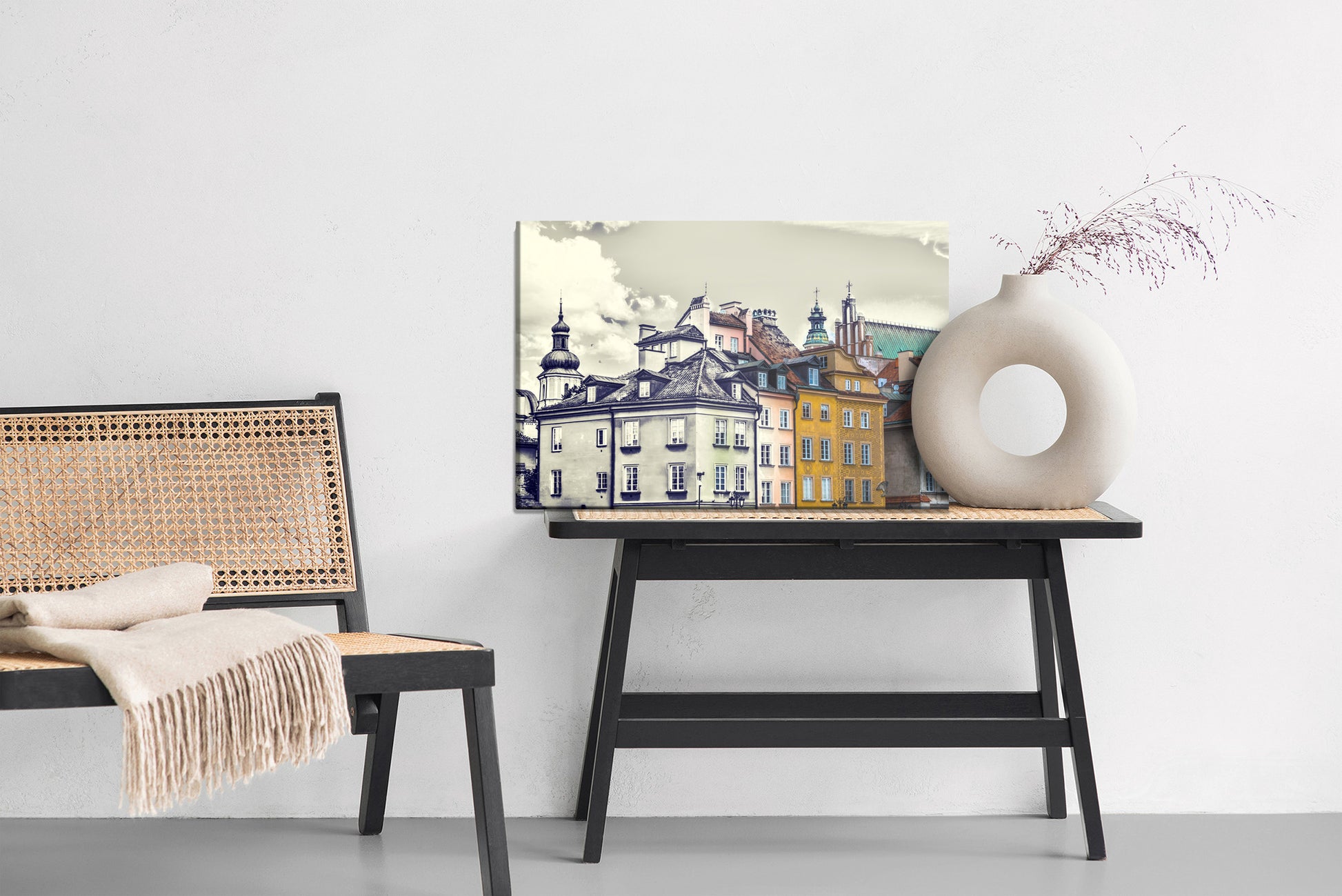 Obraz Na Płótnie Warszawskie Kamienice Vintage – miejski pejzaż retro do wnętrz loft i eklektycznych – widok 5