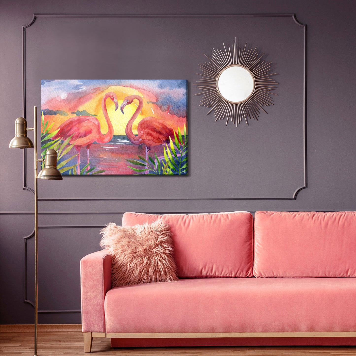 Obraz Na Płótnie Różowe Ptaki – elegancki akcent do wnętrz Modern Classic, Glamour, Soft Minimalist – widok 3