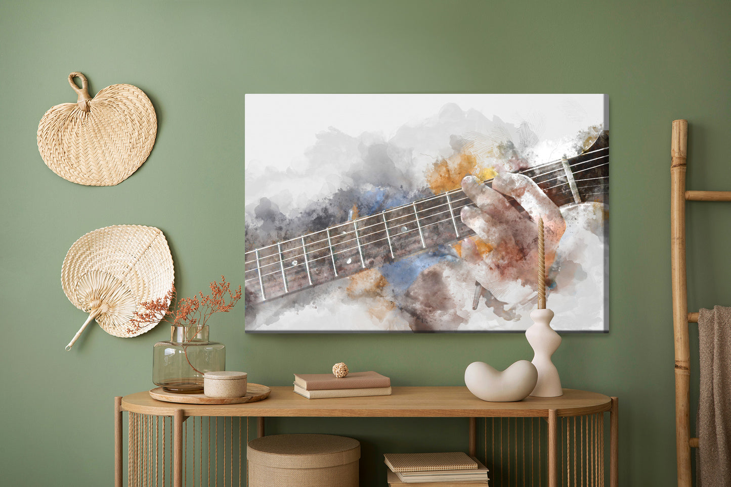Obraz Na Płótnie Abstrakcyjna Gitara – ekspresyjna dekoracja do wnętrz nowoczesnych i loftowych – widok 4