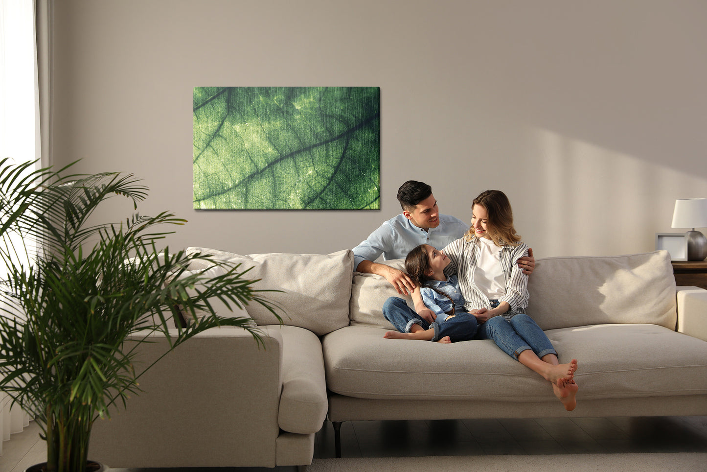 Obraz Na Płótnie Abstrakcyjna Tekstura Liścia – organiczny motyw do wnętrz Natural Modern i Biophilic – widok 6
