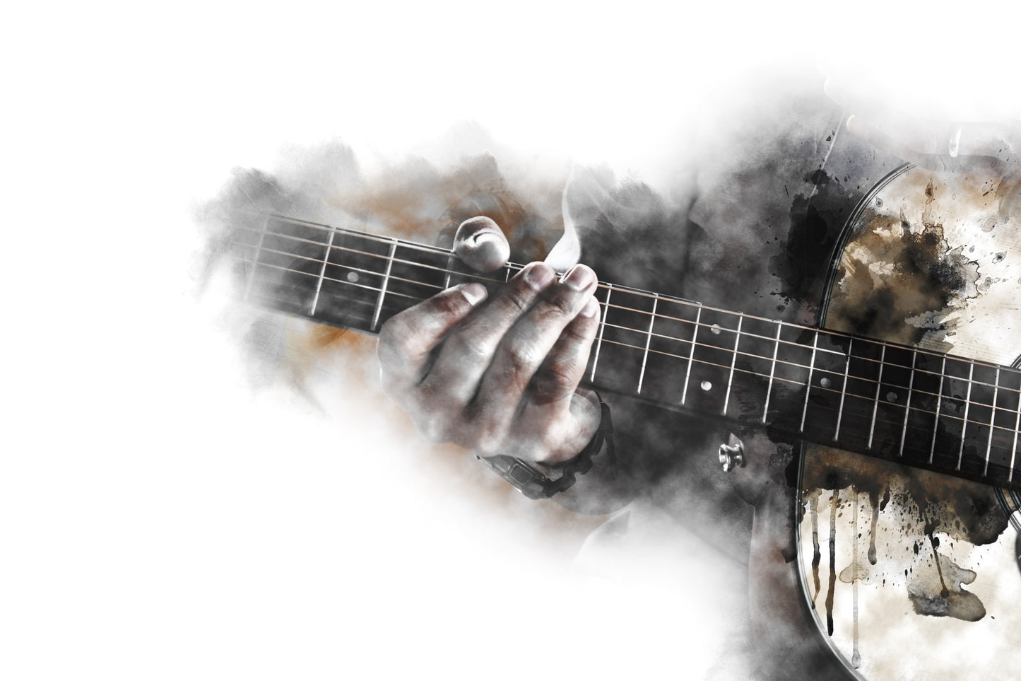 Obraz Na Płótnie Abstrakcyjna Gitara – dynamiczna kompozycja do wnętrz nowoczesnych, loftowych 120x80