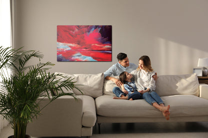 Obraz Na Płótnie Abstrakcja Czerwone Niebo – ognista dekoracja do wnętrz nowoczesnych i loftowych – widok 6