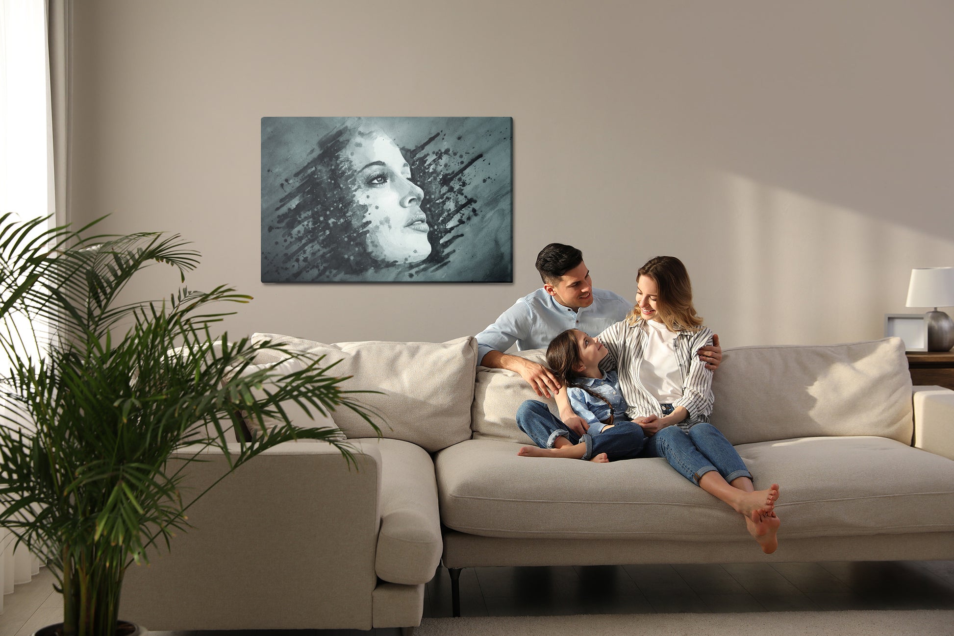 Obraz Na Płótnie Portret Kobiecy – Refleksyjny i subtelny do wnętrz Modern Classic, Minimalizm – widok 6