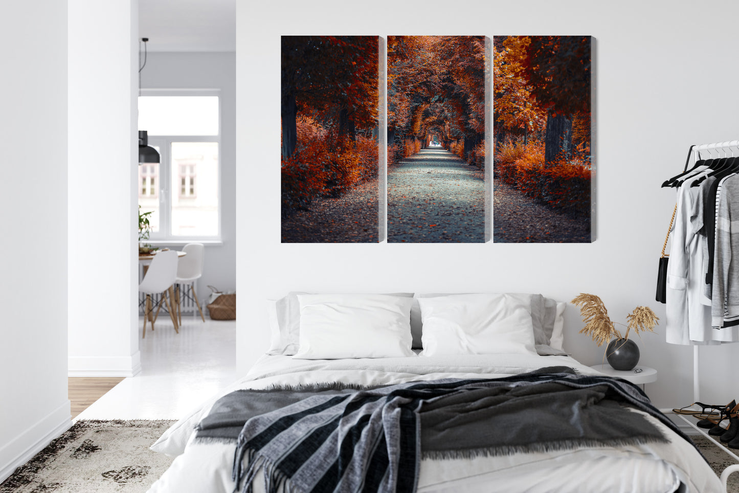 Obraz Wieloczęściowy Ścieżka w Jesiennym Lesie – ciepła panorama do wnętrz naturalnych, rustykalnych i scandi-boho – widok 6