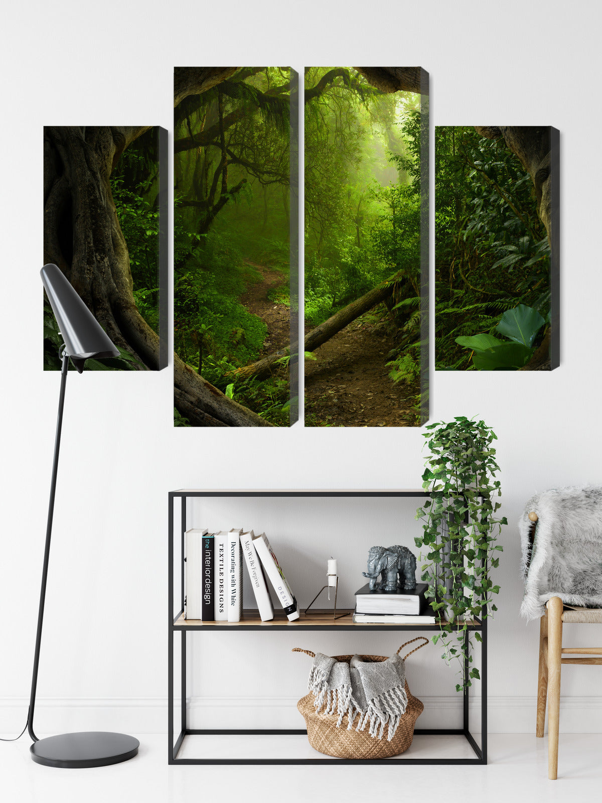 Obraz Wieloczęściowy Ścieżka Tropikalna – egzotyczny spokój do wnętrz boho i urban jungle – widok 8