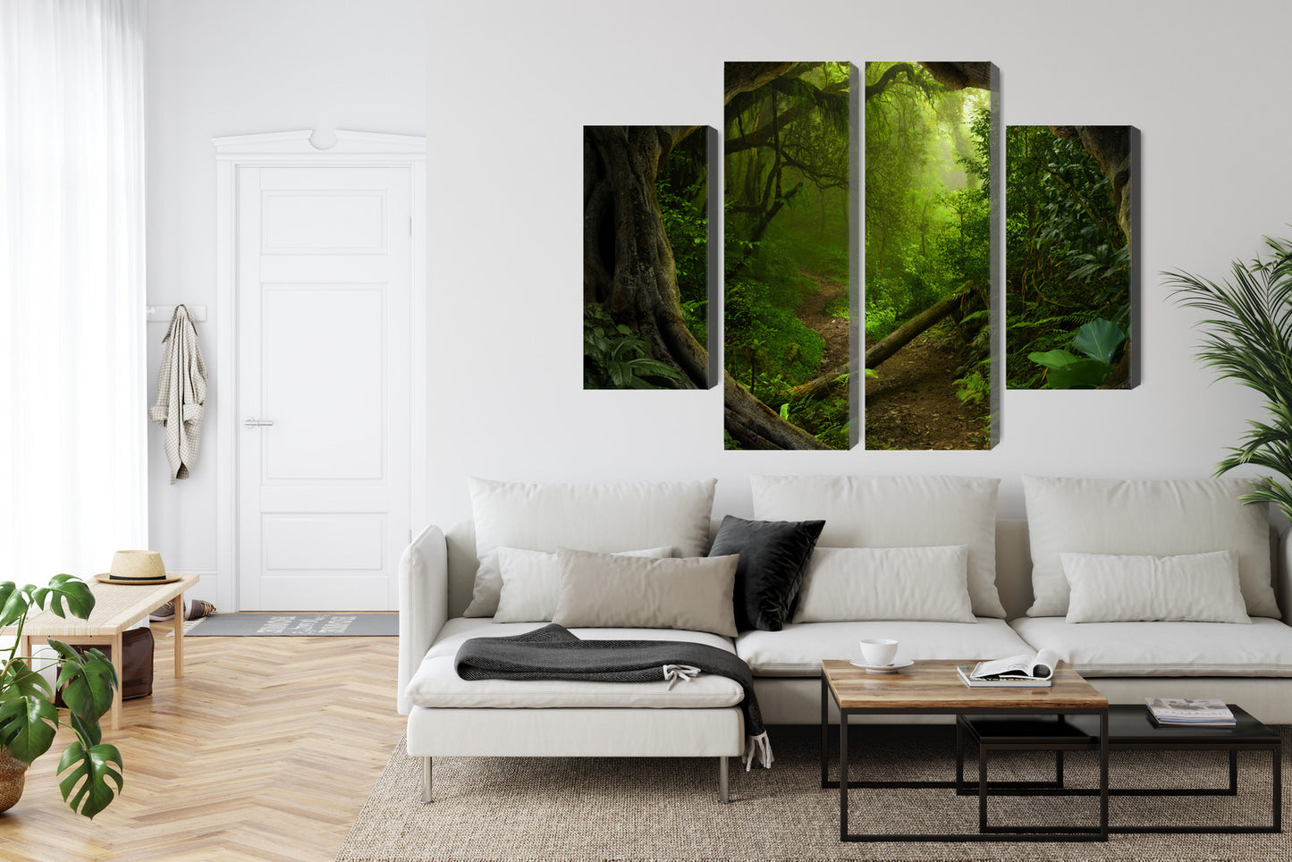 Obraz Wieloczęściowy Ścieżka Tropikalna – egzotyczny spokój do wnętrz boho i urban jungle – widok 5