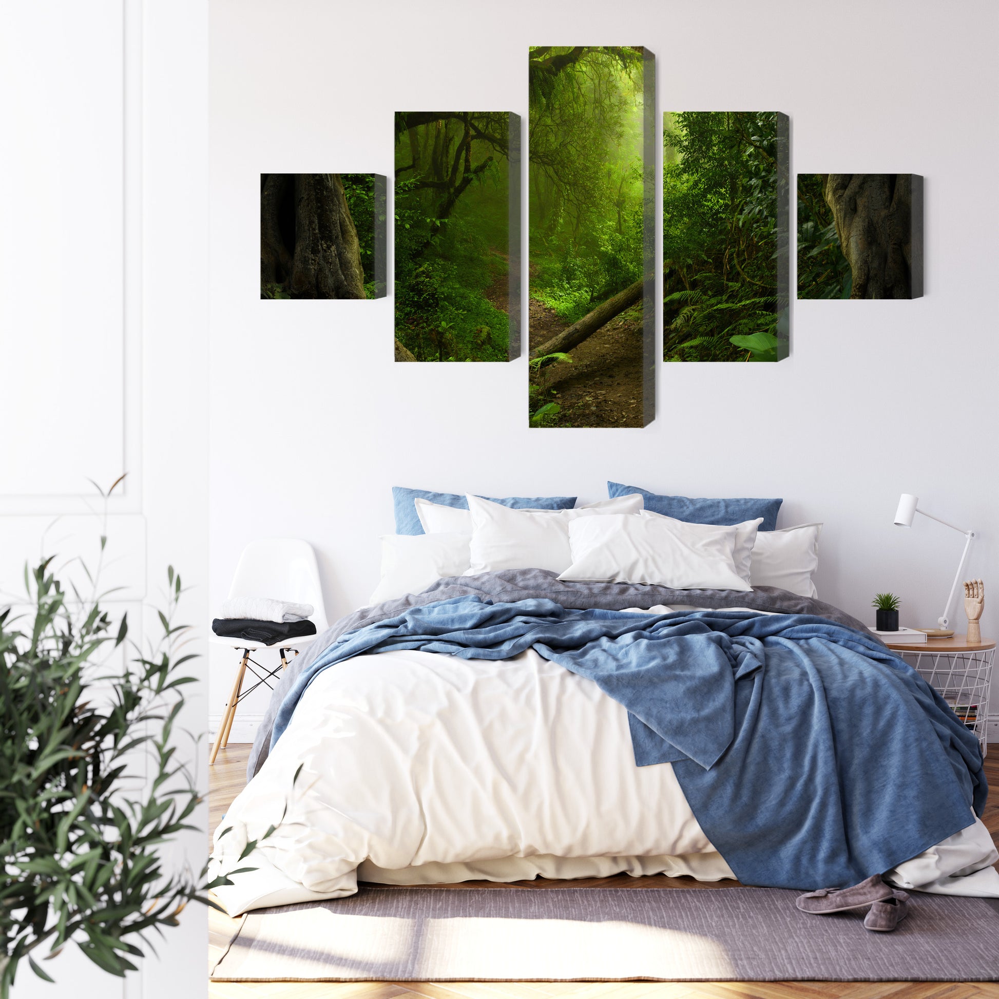 Obraz Wieloczęściowy Tropikalna Ścieżka – zielona oaza do wnętrz Boho, Urban Jungle i Kolonialnych – widok 2