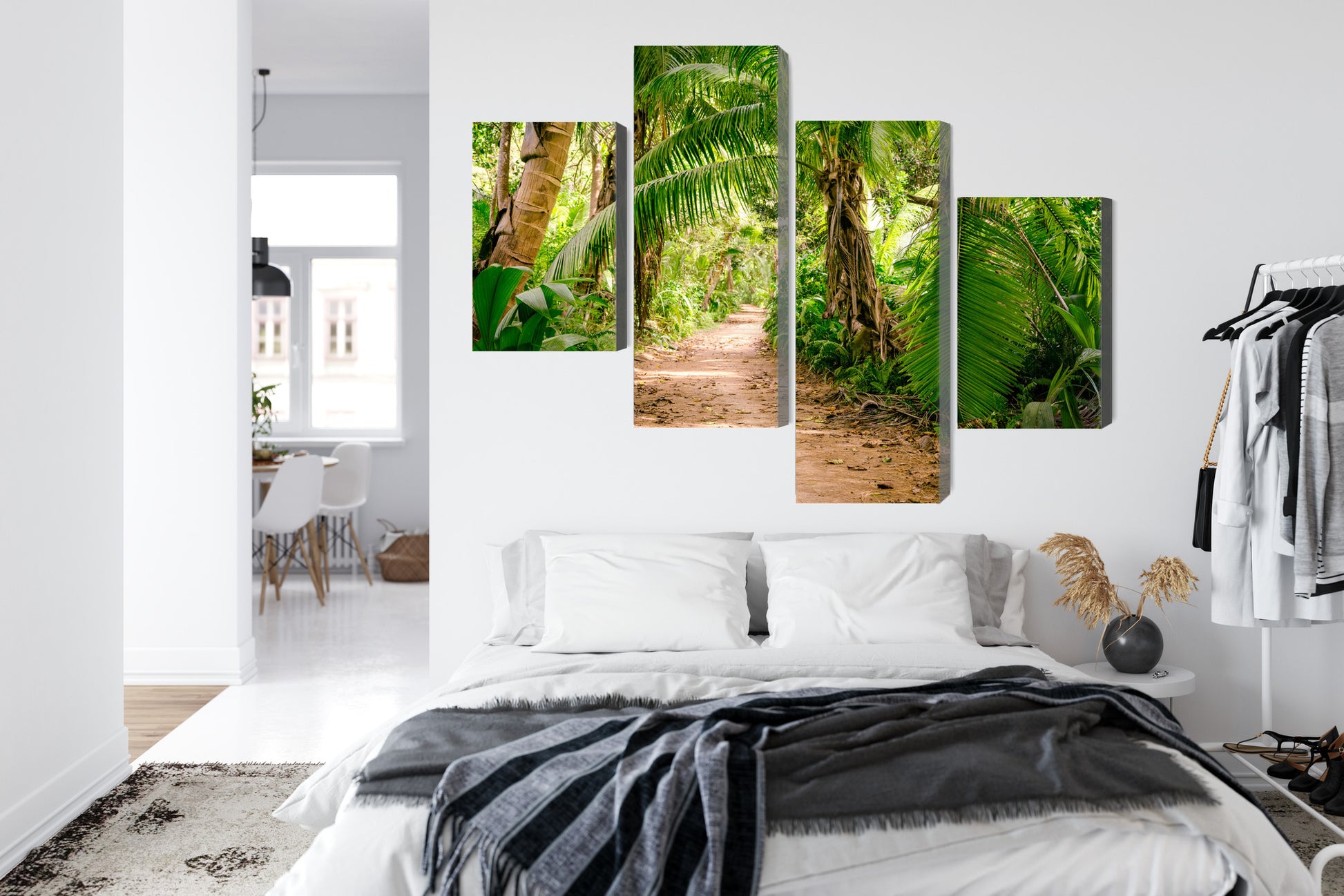 Obraz Wieloczęściowy Ścieżka w Tropikalnym Lesie – Immersyjna głębia natury do wnętrz Urban Jungle i Boho – widok 6