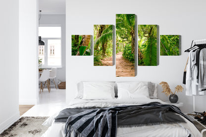 Obraz Wieloczęściowy Ścieżka Tropikalna – Immersyjny widok lasu do wnętrz biophilic, boho i nowoczesnych – widok 6