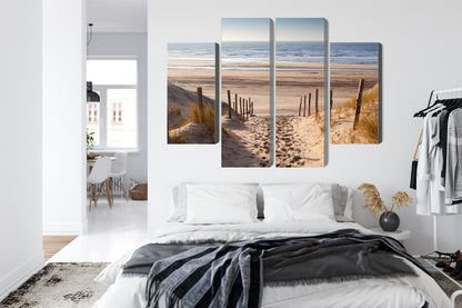 Obraz Wieloczęściowy Piaszczysta Ścieżka – nadmorski pejzaż do wnętrz skandynawskich i boho – widok 6