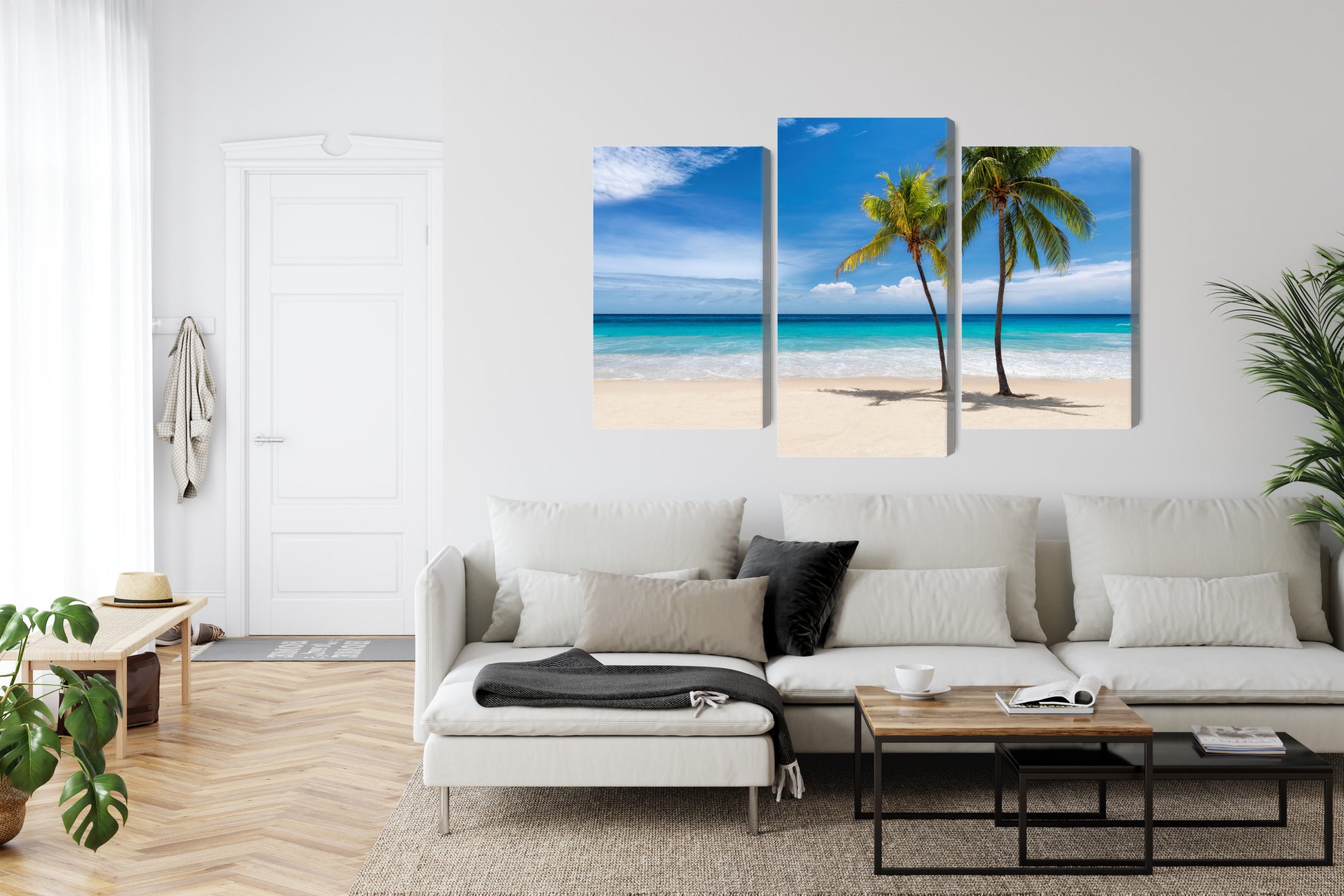 Obraz Wieloczęściowy Karaibska Plaża – Egzotyczny spokój do wnętrz nadmorskich, tropikalnych i nowoczesnych – widok 5