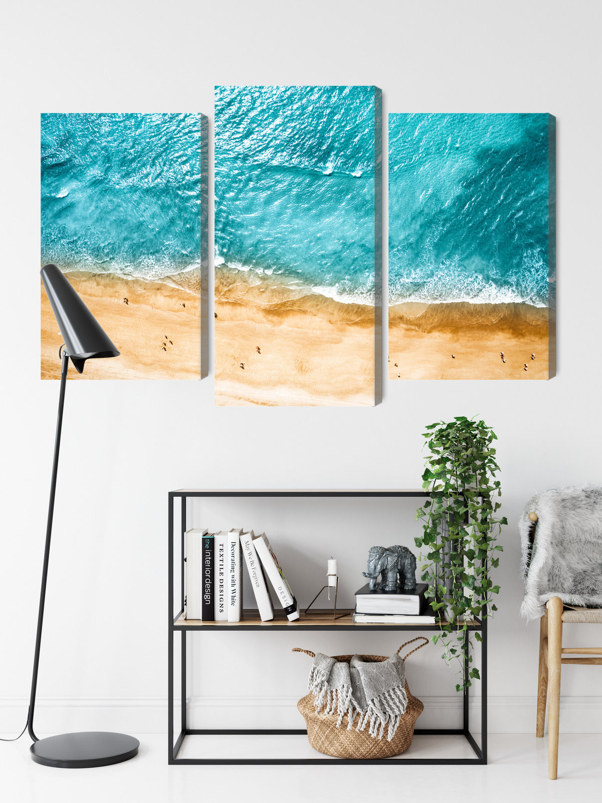 Obraz Wieloczęściowy Ocean i Plaża – błękitna panorama do wnętrz coastal i nowoczesnych – widok 8