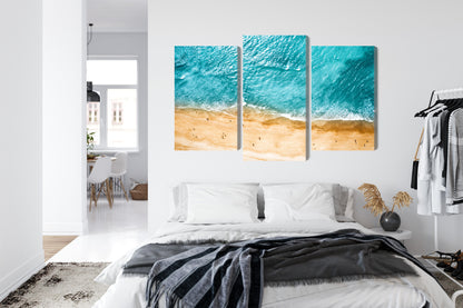 Obraz Wieloczęściowy Ocean i Plaża – błękitna panorama do wnętrz coastal i nowoczesnych – widok 6
