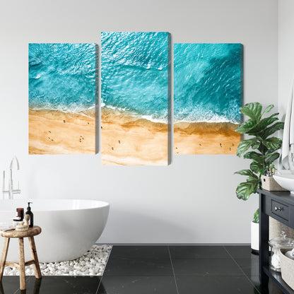 Obraz Wieloczęściowy Ocean i Plaża – błękitna panorama do wnętrz coastal i nowoczesnych – widok 4