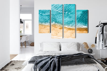 Obraz Wieloczęściowy Ocean i Plaża z Lotu Ptaka – relaksująca panorama morska do wnętrz Coastal, Skandynawskich i Boho – widok 6