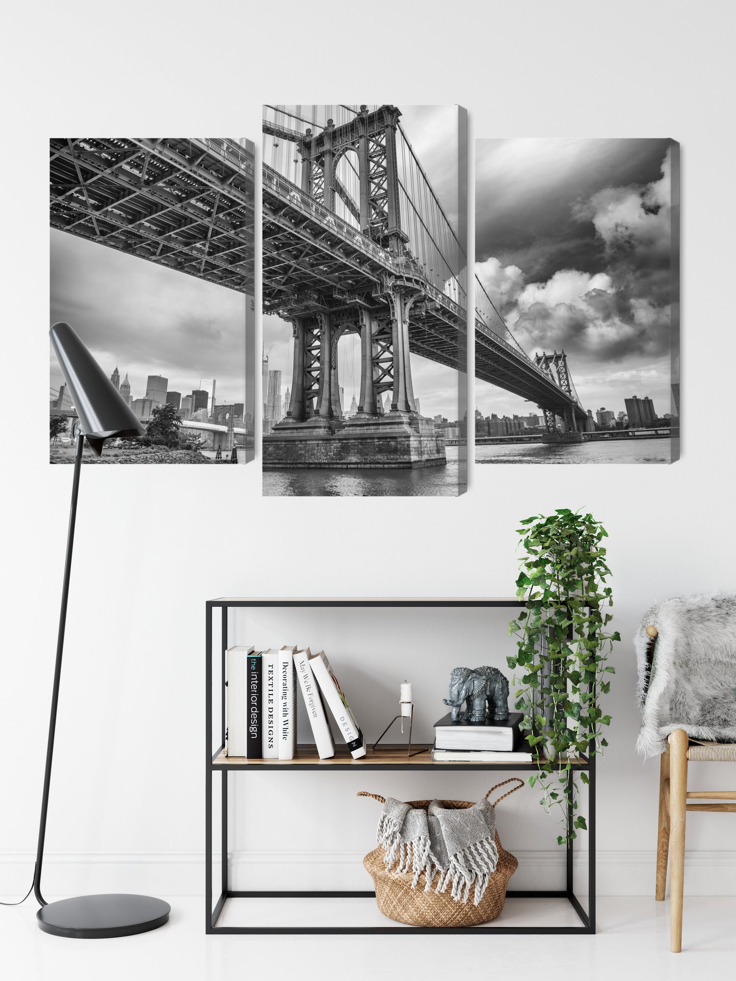 Obraz Wieloczęściowy Most Manhattan – dynamiczna panorama miejska do wnętrz industrialnych i nowoczesnych – widok 8
