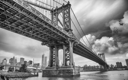 Obraz Wieloczęściowy Most Manhattan Nowy Jork – miejska panorama do wnętrz industrialnych i nowoczesnych 240x150