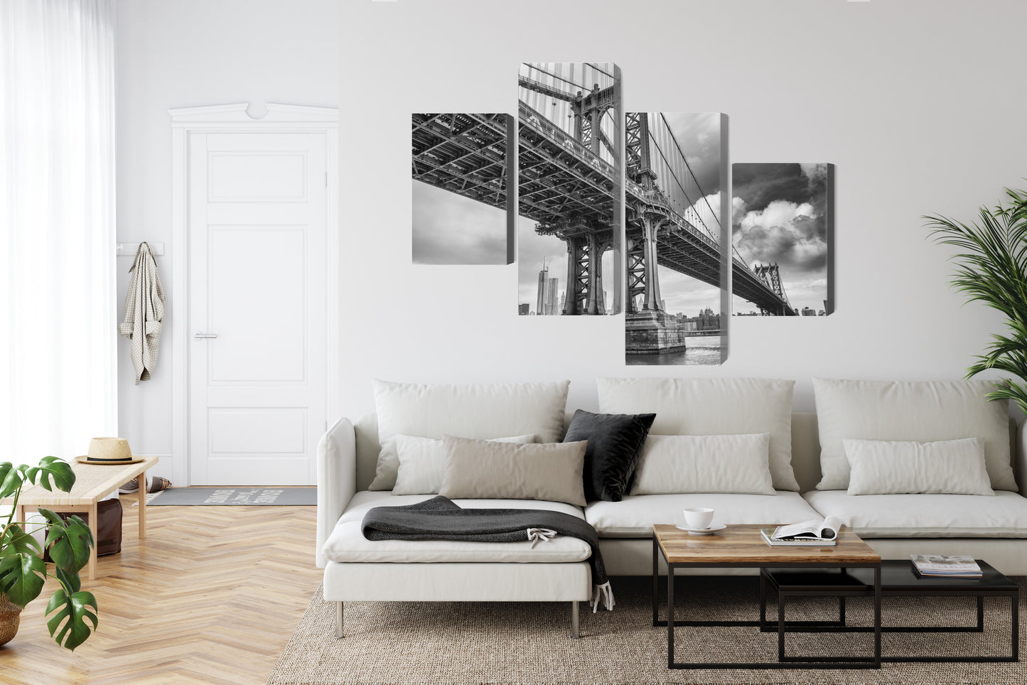Obraz Wieloczęściowy Most Manhattan Nowy Jork – miejska panorama do wnętrz industrialnych i nowoczesnych – widok 5