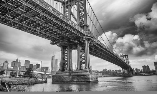 Obraz Wieloczęściowy Most Manhattan – dynamiczna panorama do wnętrz loftowych i nowoczesnych 250x150
