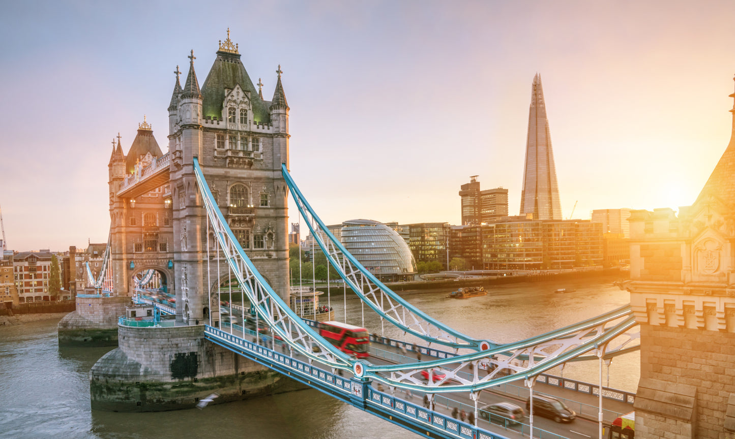 Obraz Wieloczęściowy Tower Bridge – Majestatyczny wschód słońca do wnętrz nowoczesnych i loftowych 250x150