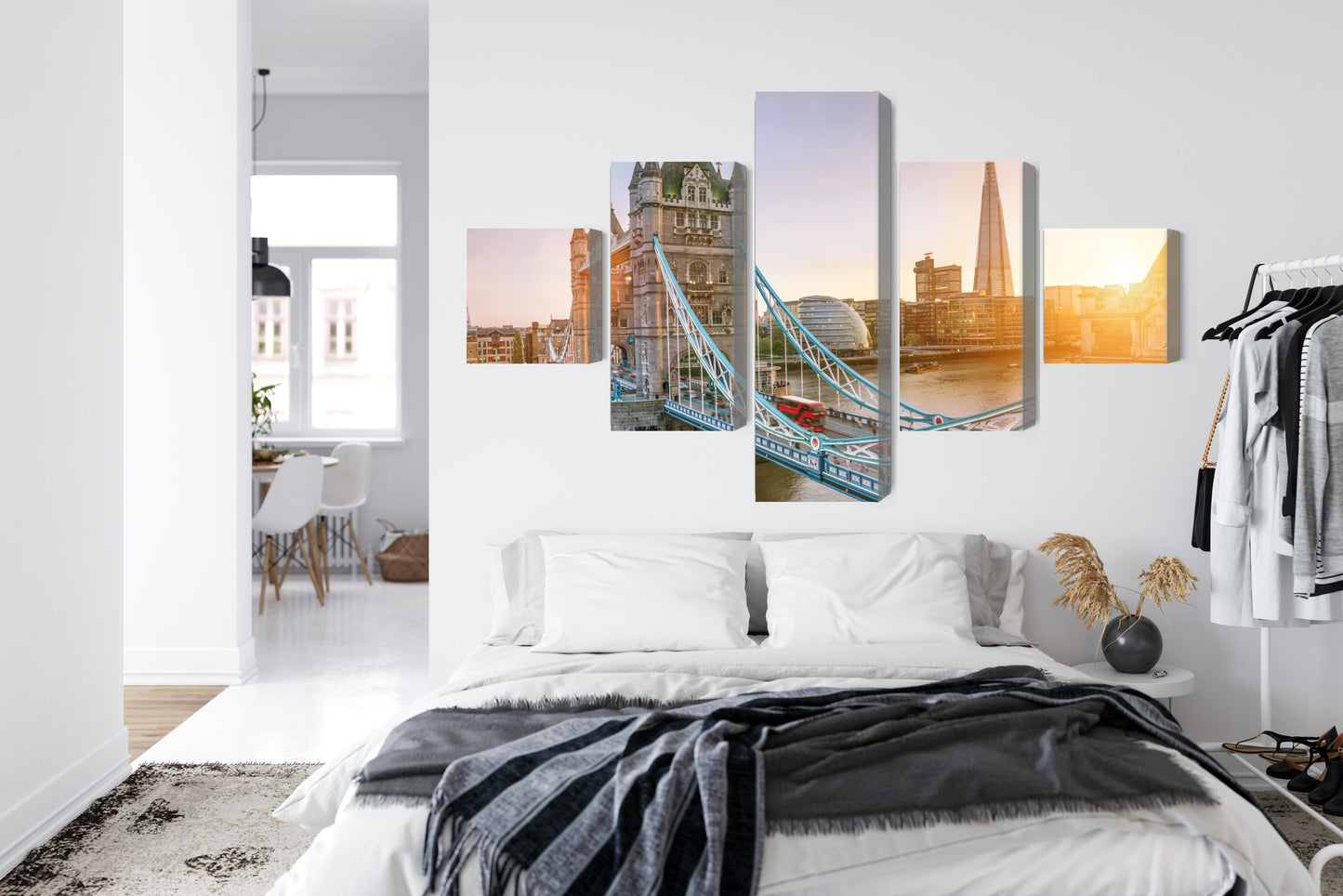 Obraz Wieloczęściowy Tower Bridge – Majestatyczny wschód słońca do wnętrz nowoczesnych i loftowych – widok 6