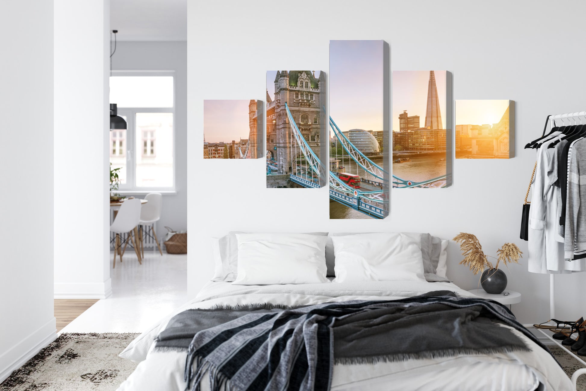 Obraz Wieloczęściowy Tower Bridge – Majestatyczny wschód słońca do wnętrz nowoczesnych i loftowych – widok 6