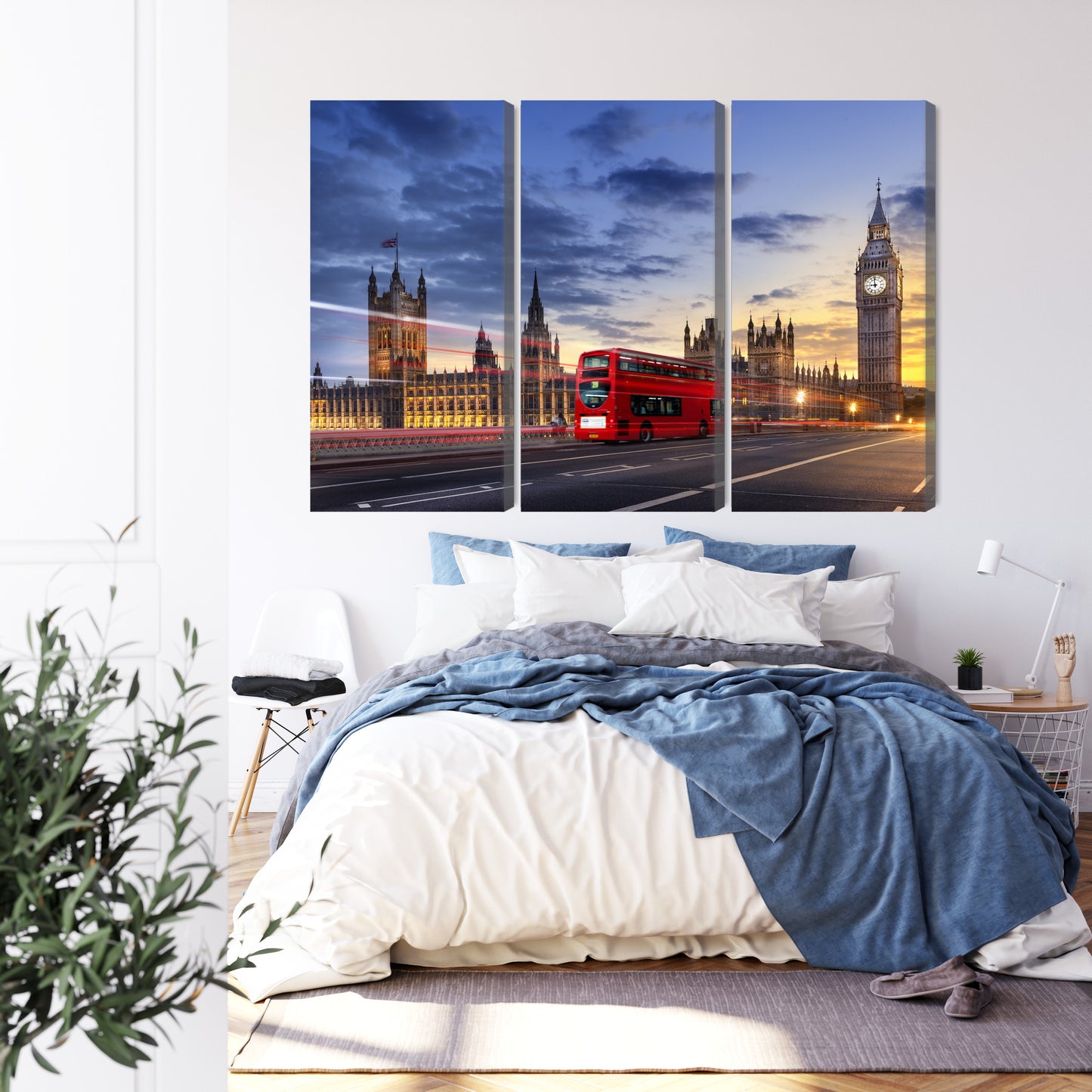 Obraz Wieloczęściowy Panorama Westminsteru i Big Bena – ikoniczny widok Londynu do wnętrz nowoczesnych, klasycznych i glamour – widok 2