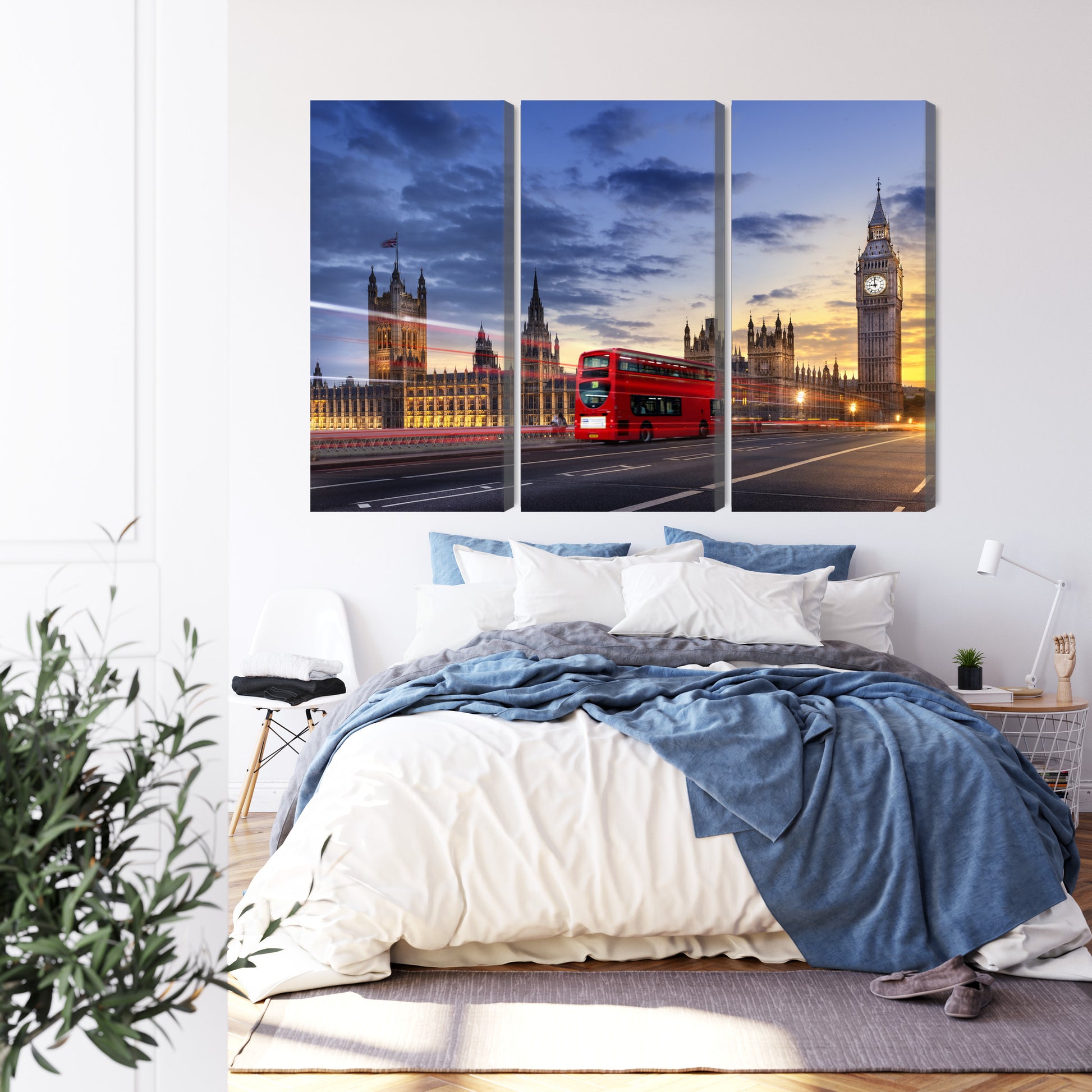 Obraz Wieloczęściowy Panorama Westminsteru i Big Bena – ikoniczny widok Londynu do wnętrz nowoczesnych, klasycznych i glamour – widok 2