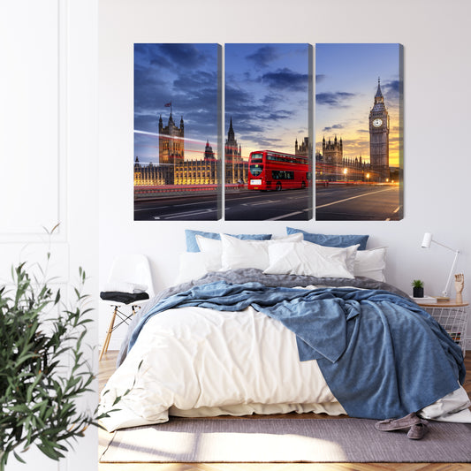 Obraz Wieloczęściowy Panorama Westminsteru i Big Bena – ikoniczny widok Londynu do wnętrz nowoczesnych, klasycznych i glamour – widok 2
