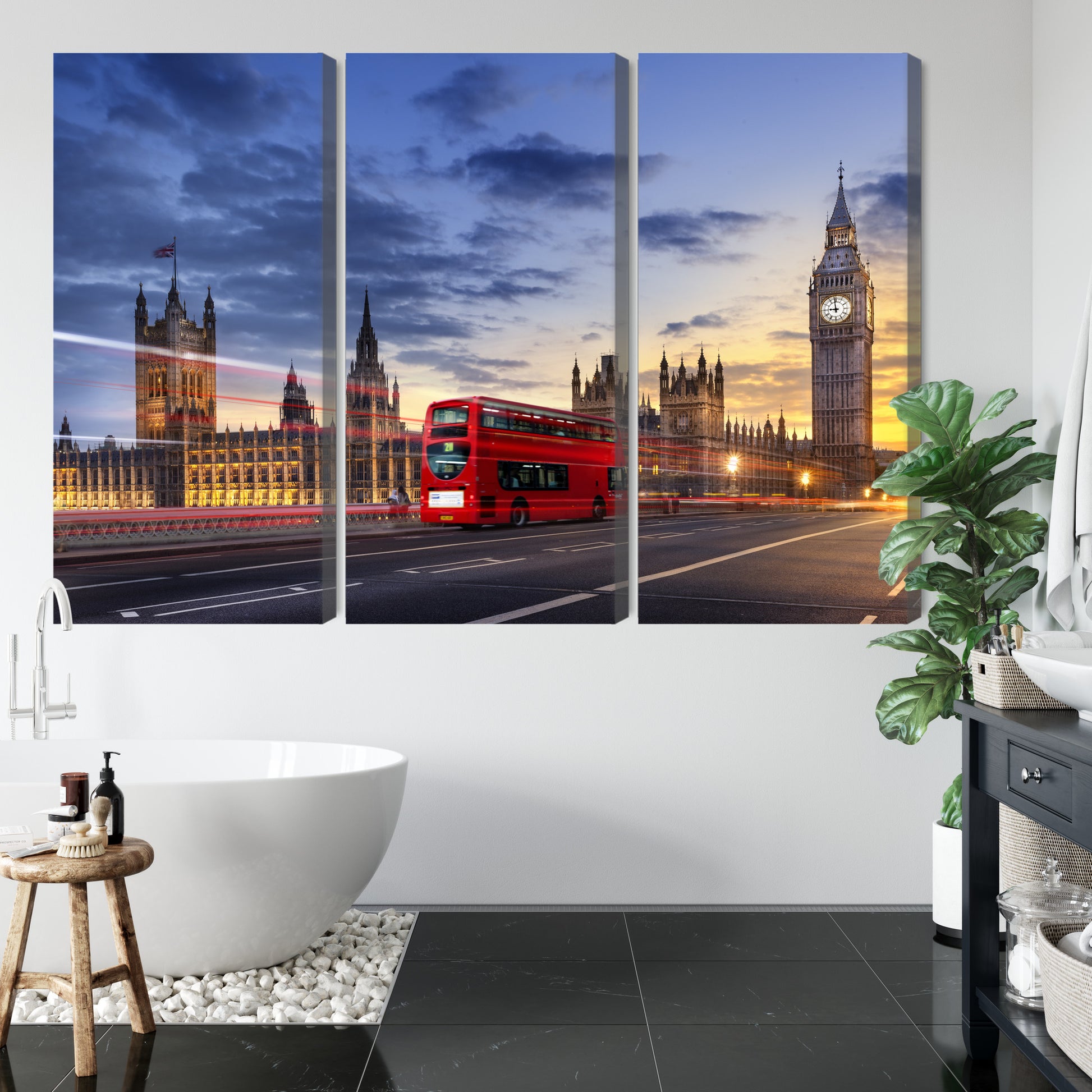 Obraz Wieloczęściowy Panorama Westminsteru i Big Bena – ikoniczny widok Londynu do wnętrz nowoczesnych, klasycznych i glamour – widok 4