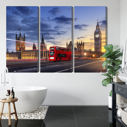 Obraz Wieloczęściowy Panorama Westminsteru i Big Bena – ikoniczny widok Londynu do wnętrz nowoczesnych, klasycznych i glamour – widok 4