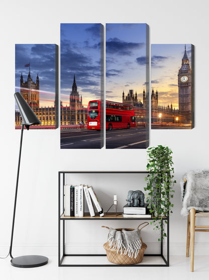 Obraz Wieloczęściowy Londyn Big Ben – ikoniczna panorama miejska do wnętrz klasycznych i nowoczesnych – widok 8