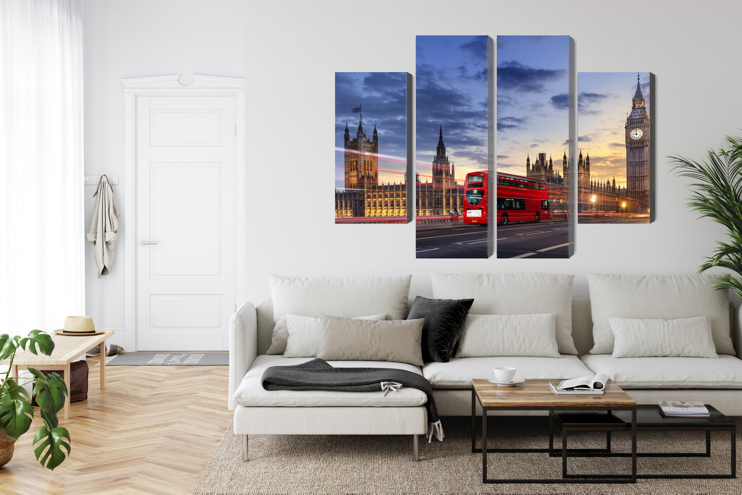 Obraz Wieloczęściowy Londyn Big Ben – ikoniczna panorama miejska do wnętrz klasycznych i nowoczesnych – widok 5