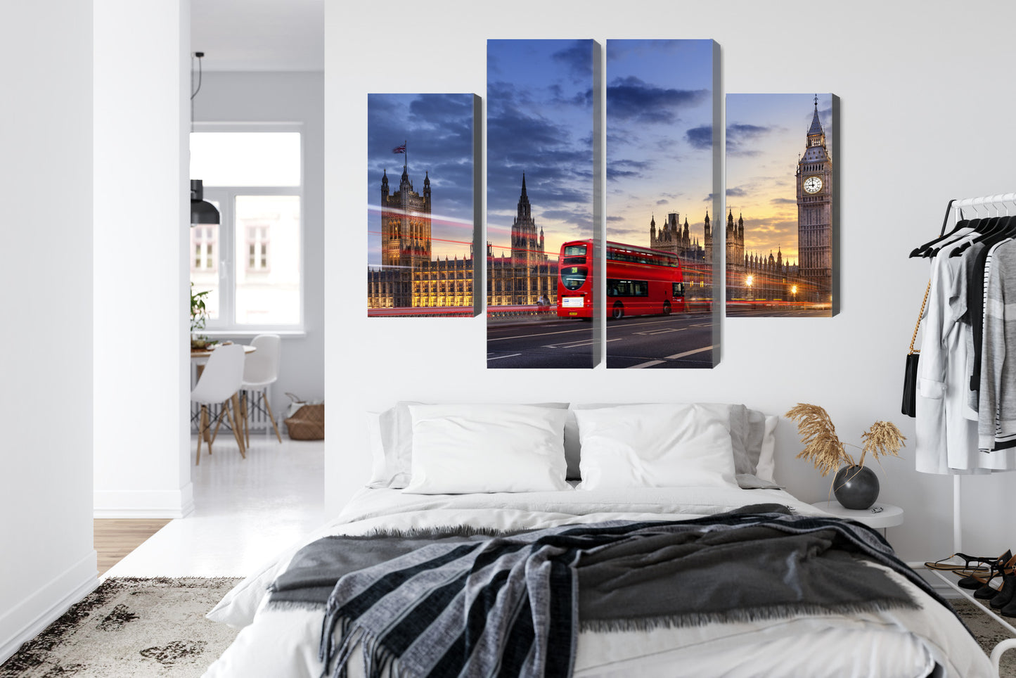 Obraz Wieloczęściowy Londyn Big Ben – ikoniczna panorama miejska do wnętrz klasycznych i nowoczesnych – widok 6