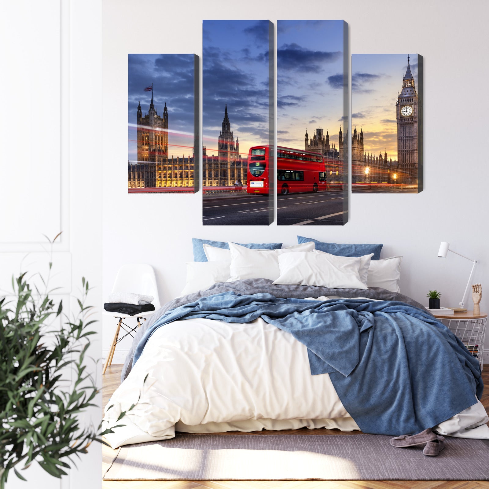 Obraz Wieloczęściowy Londyn Big Ben – ikoniczna panorama miejska do wnętrz klasycznych i nowoczesnych – widok 2