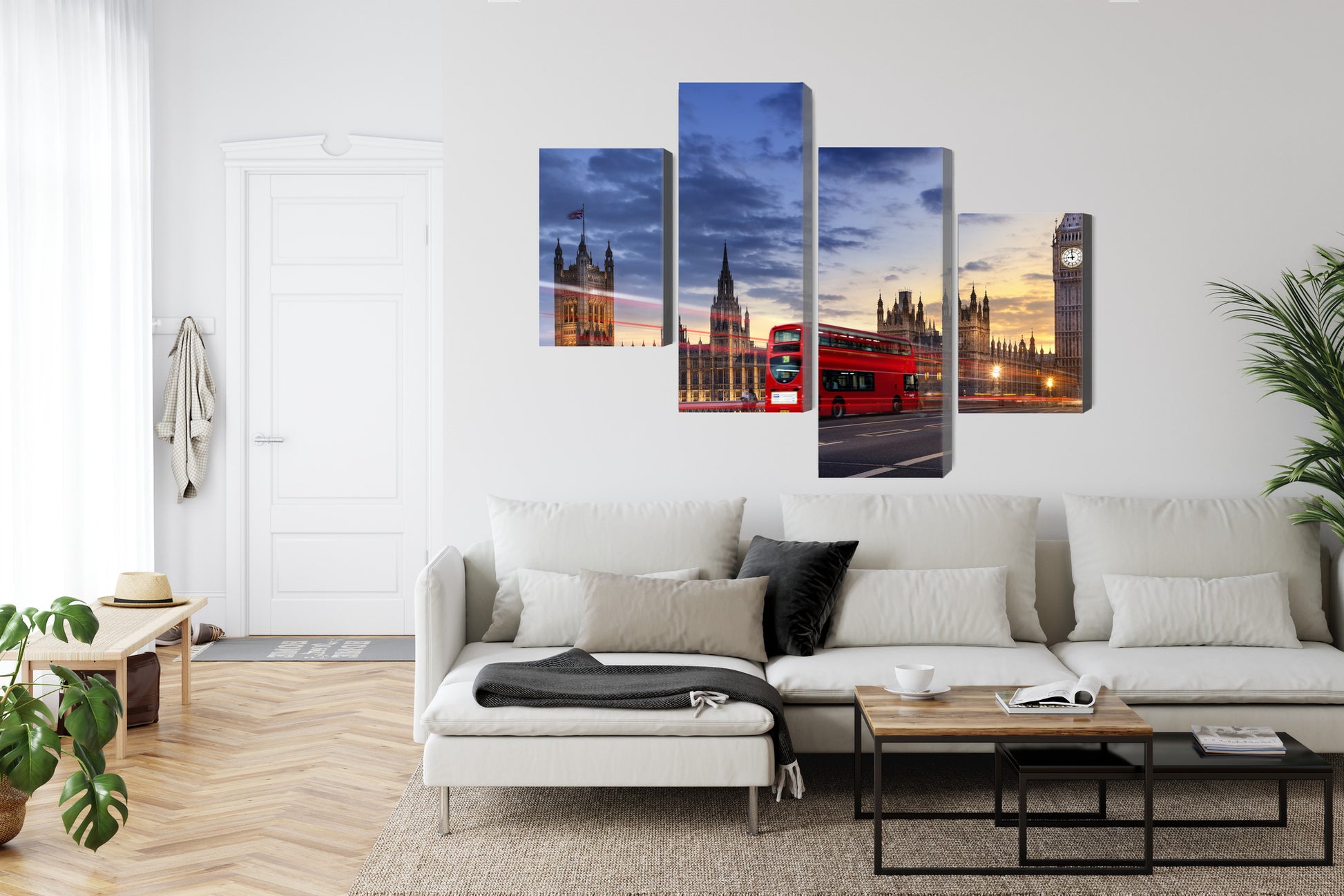 Obraz Wieloczęściowy Londyn Big Ben – miejska panorama do wnętrz nowoczesnych, industrialnych i klasycznych – widok 5