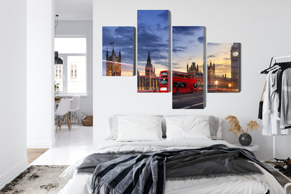 Obraz Wieloczęściowy Londyn Big Ben – miejska panorama do wnętrz nowoczesnych, industrialnych i klasycznych – widok 6