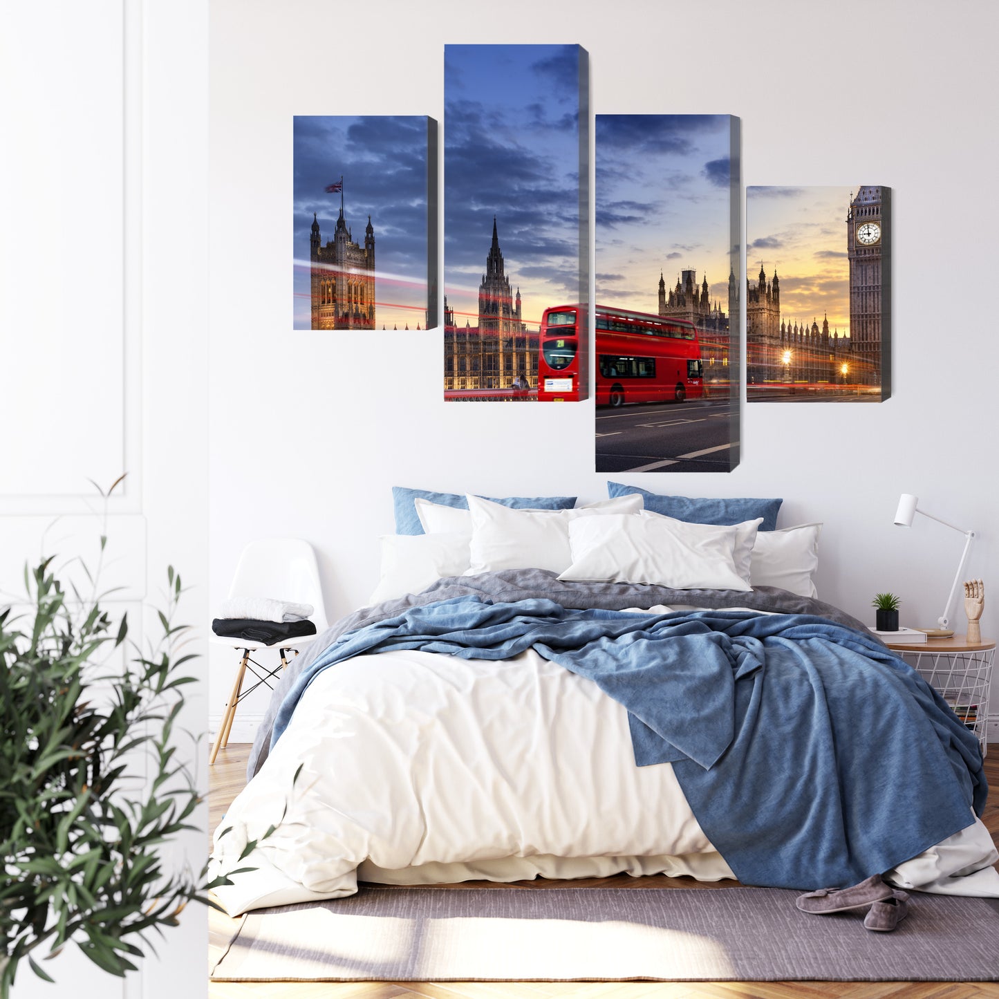 Obraz Wieloczęściowy Londyn Big Ben – miejska panorama do wnętrz nowoczesnych, industrialnych i klasycznych – widok 2
