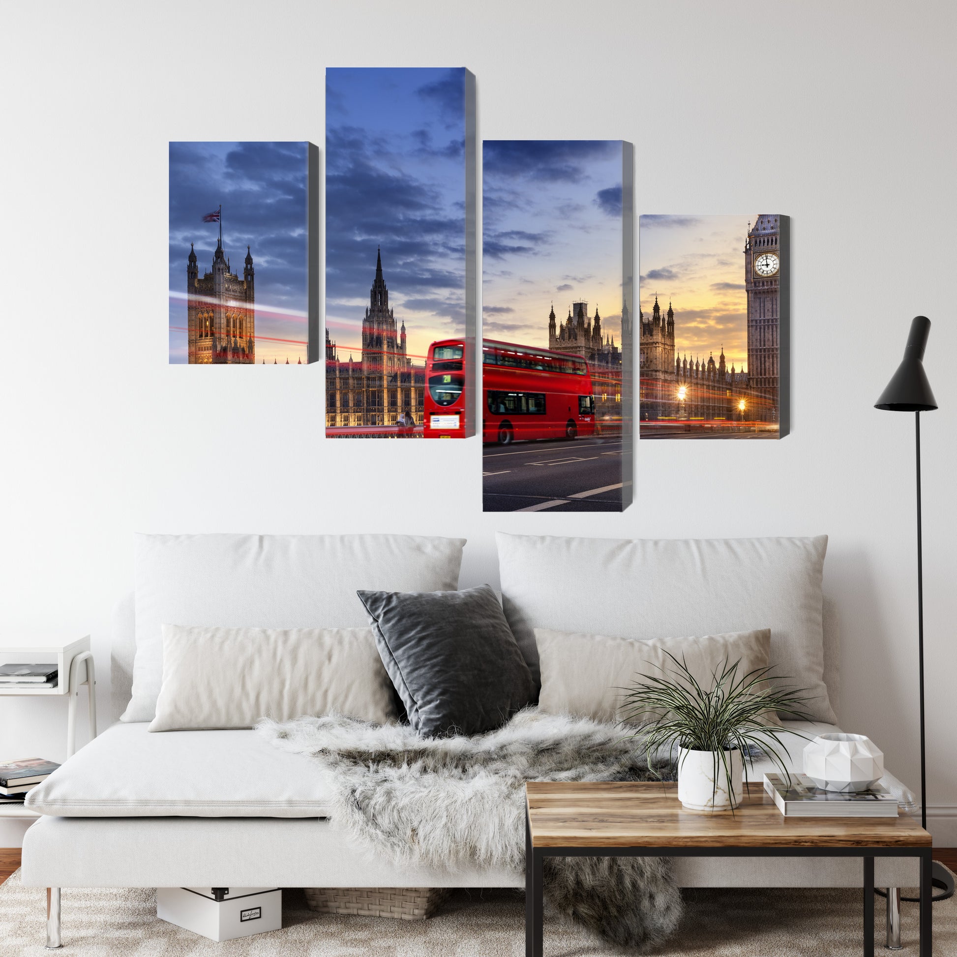 Obraz Wieloczęściowy Londyn Big Ben – miejska panorama do wnętrz nowoczesnych, industrialnych i klasycznych – widok 3