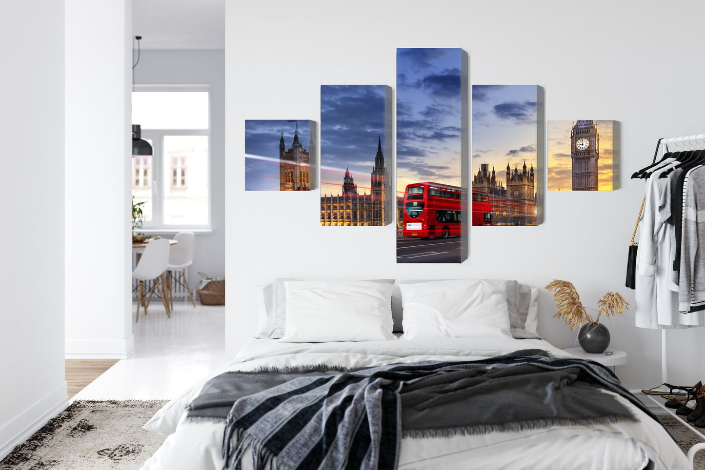 Obraz Wieloczęściowy Londyn Big Ben – majestatyczna panorama do wnętrz nowoczesnych, industrialnych i klasycznych – widok 6