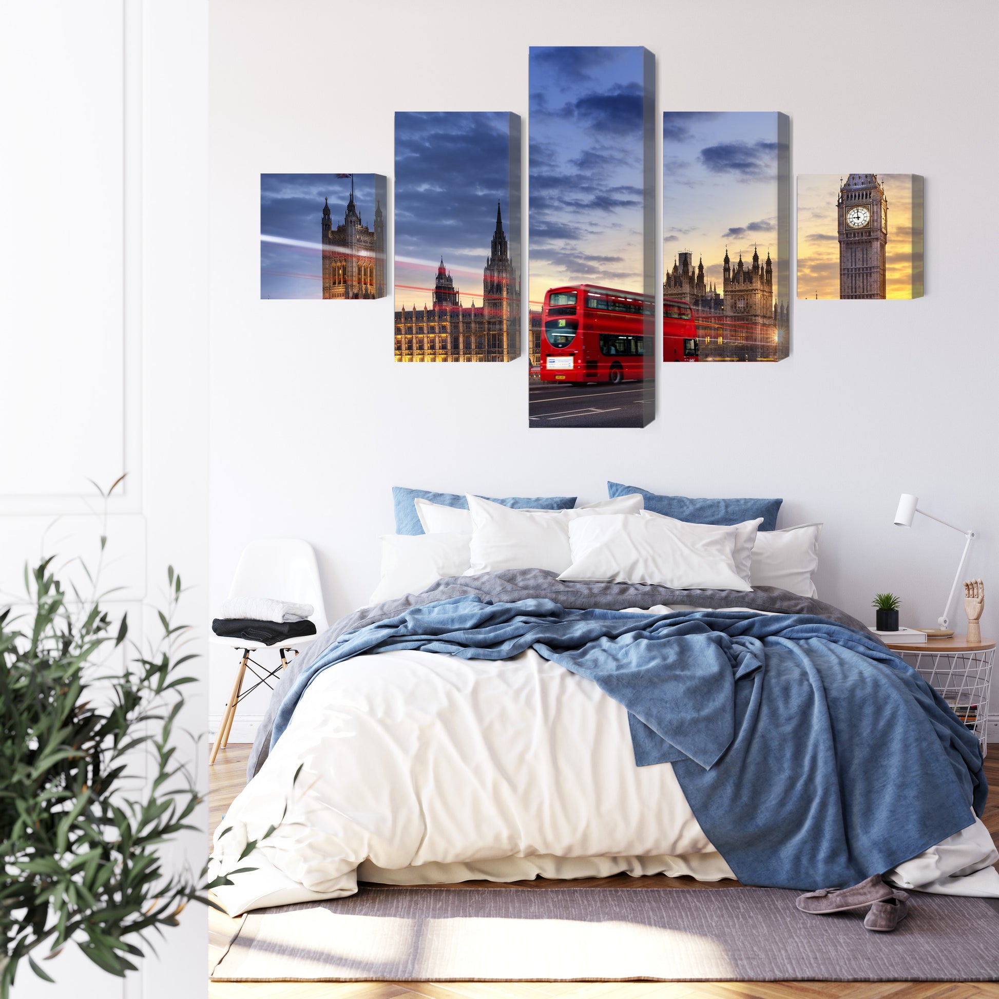 Obraz Wieloczęściowy Londyn Big Ben – majestatyczna panorama do wnętrz nowoczesnych, industrialnych i klasycznych – widok 2